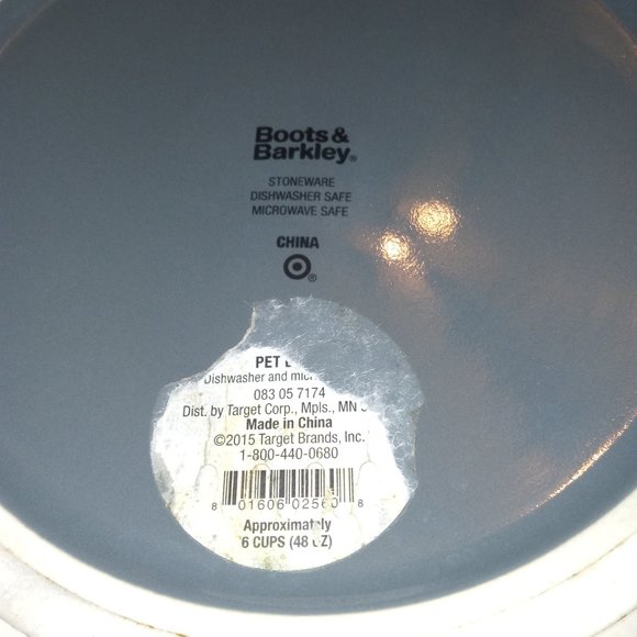 Dog bowl NWT Target Note: there is a chip on this dog bowl Boots & Barkley Stone - Picture 6 of 9